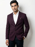 Premium Burgundy Textured Tailored Blazer