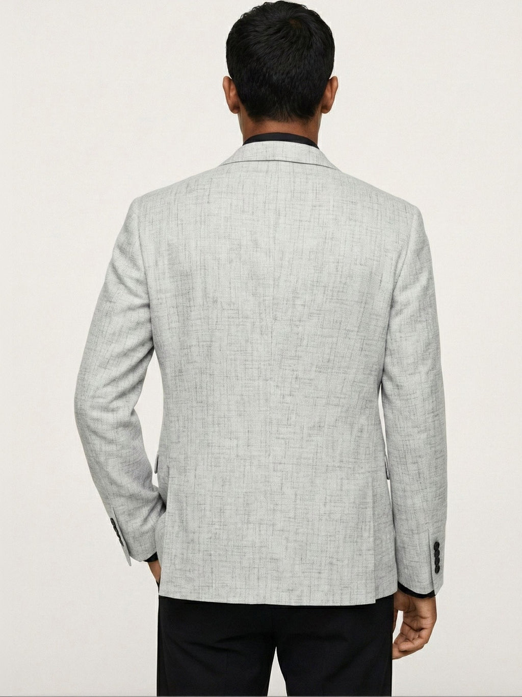 Modern Light Grey Textured Blazer