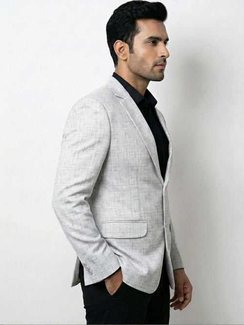 Modern Light Grey Textured Blazer