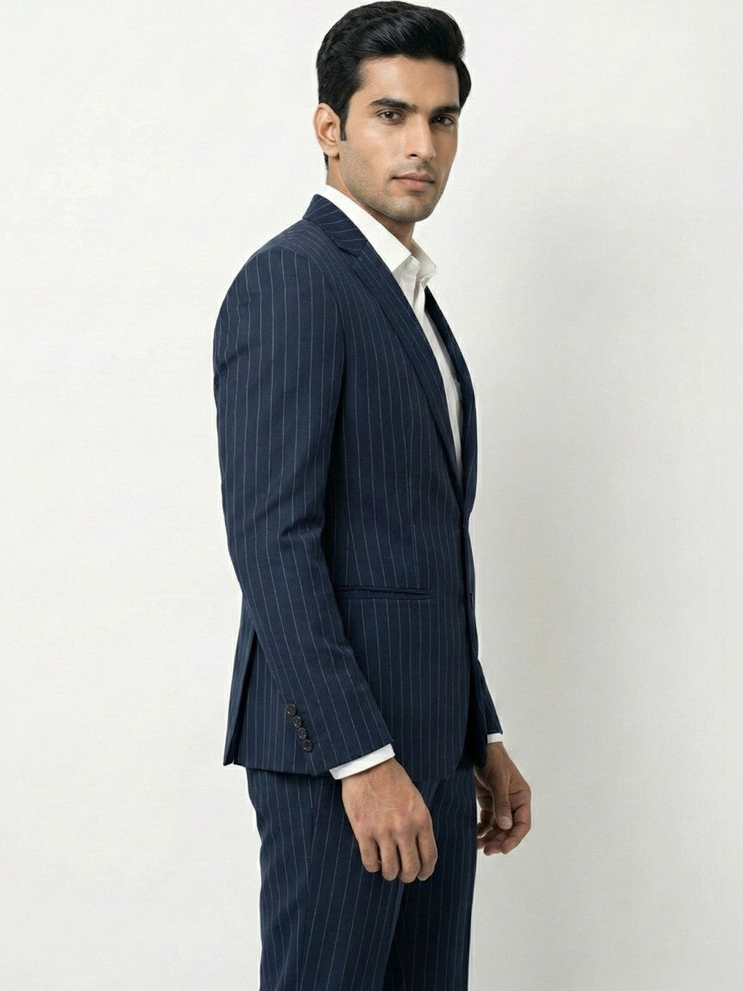 Classic Executive Navy Pinstripe Suit