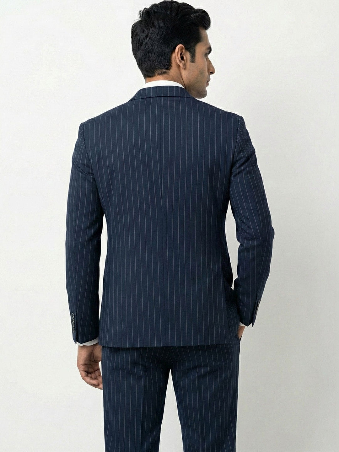 Classic Executive Navy Pinstripe Suit