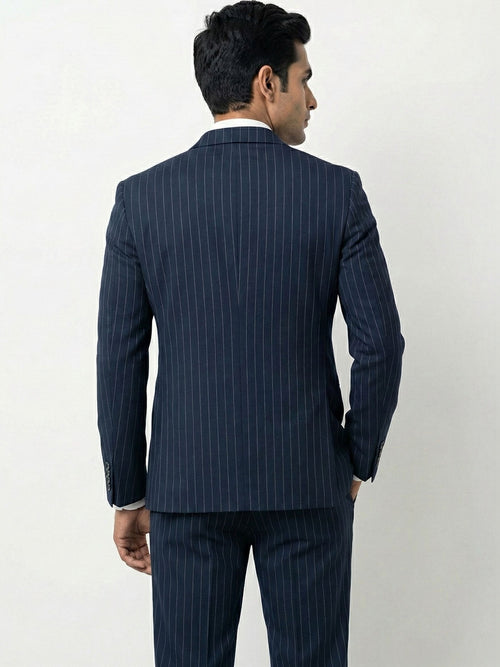 Classic Executive Navy Pinstripe Suit