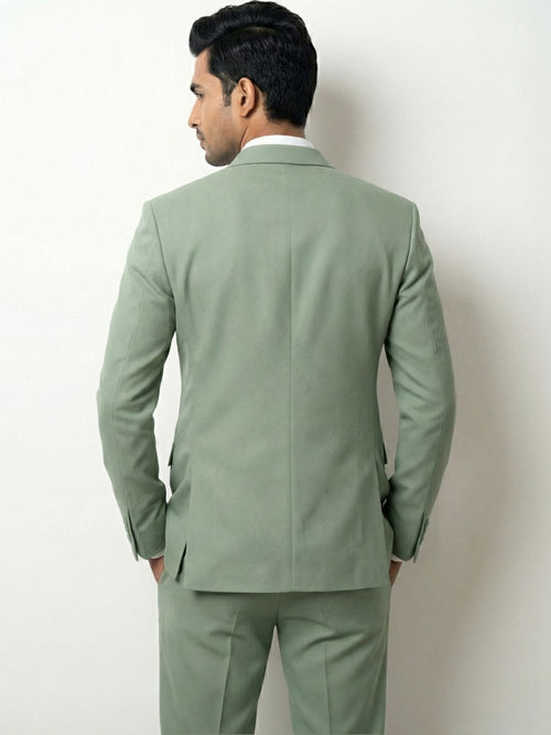 Premium Tailored Two-Piece Suit in Sage Green