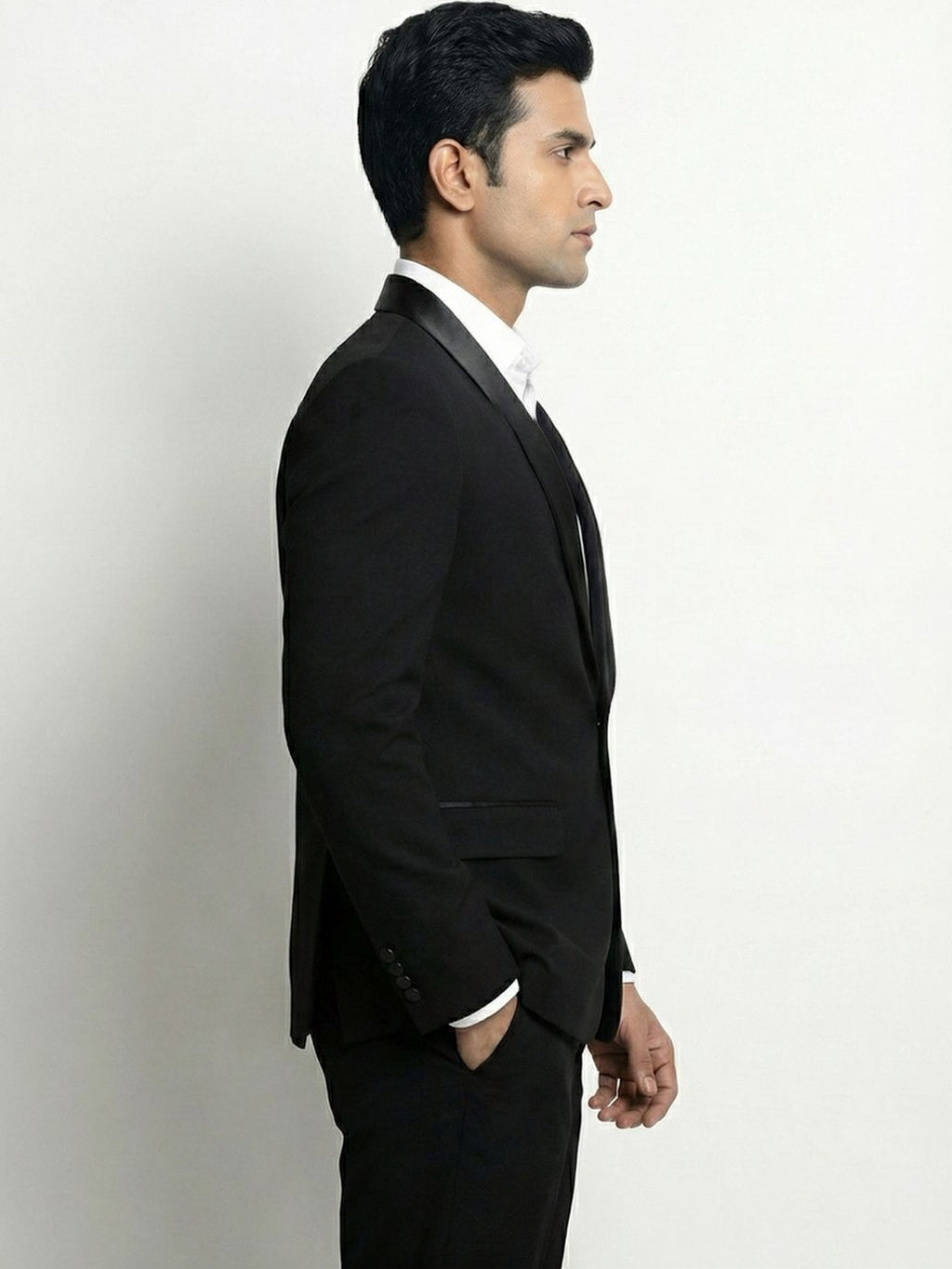 The Classic Onyx Tuxedo with Satin Shawl Lapel