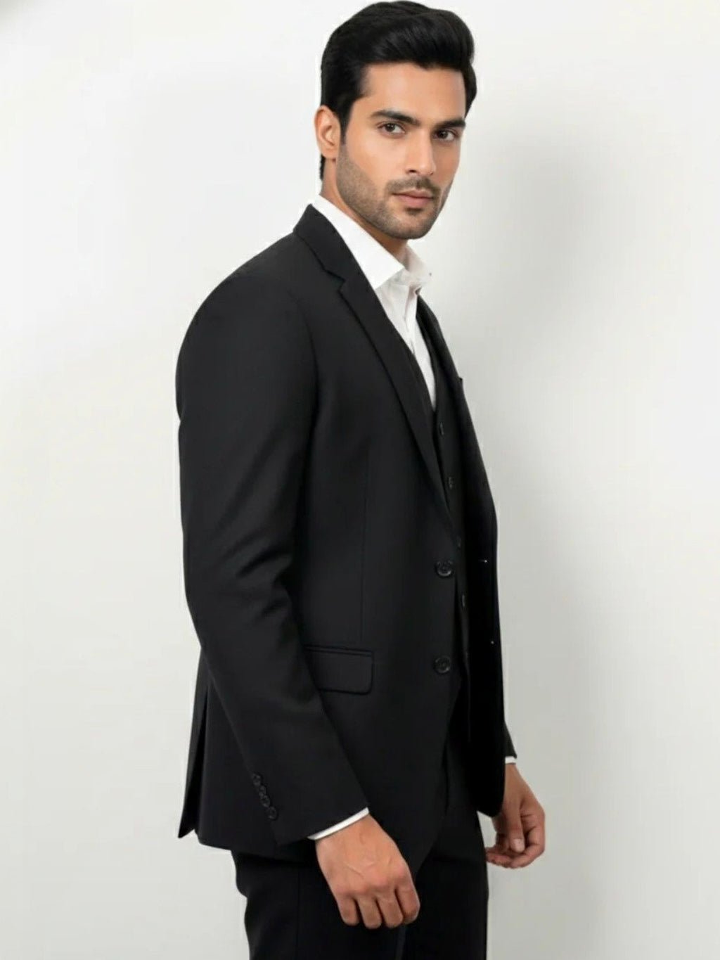 The Classic Black Three-Piece Suit
