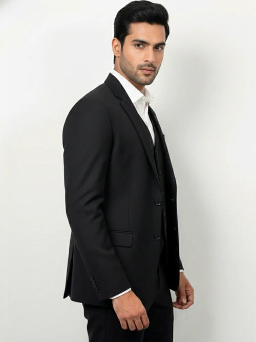 The Classic Black Three-Piece Suit