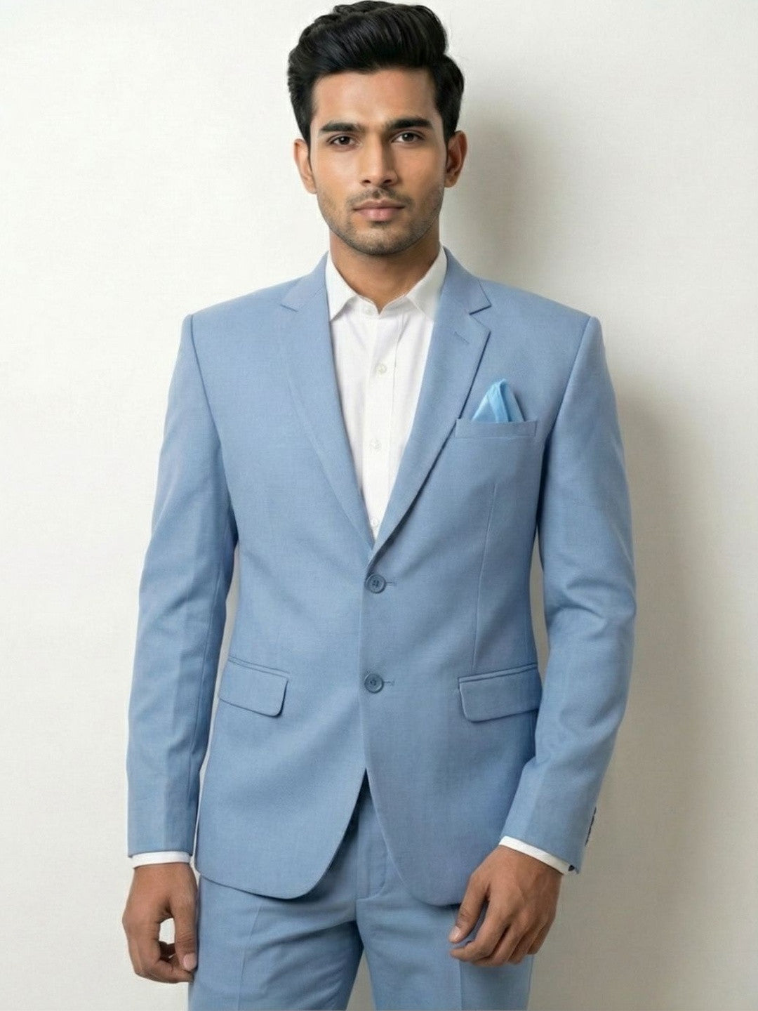 Men's Tailored Light Blue Two-Piece Suit