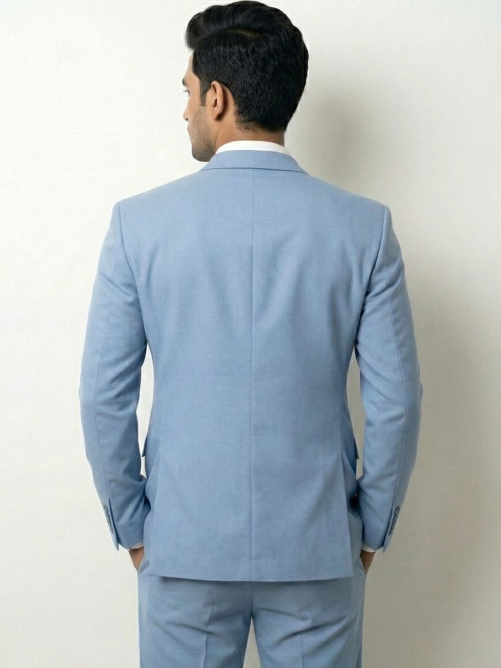 Men's Tailored Light Blue Two-Piece Suit