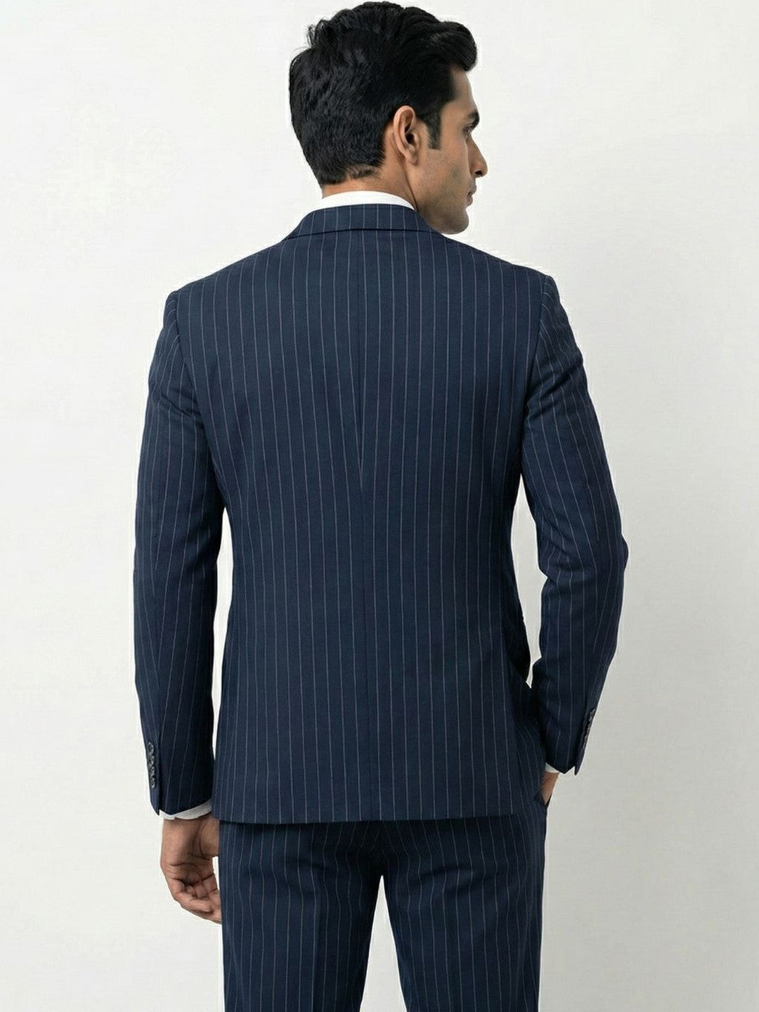 The Executive Navy Pinstripe Tailored Suit