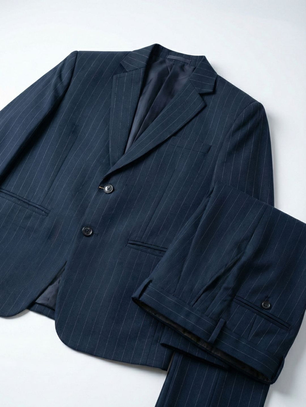 The Executive Navy Pinstripe Tailored Suit