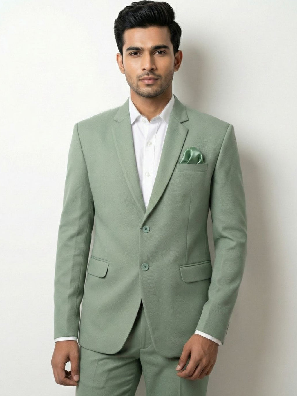 Modern Sage Green Tailored Two-Piece Suit