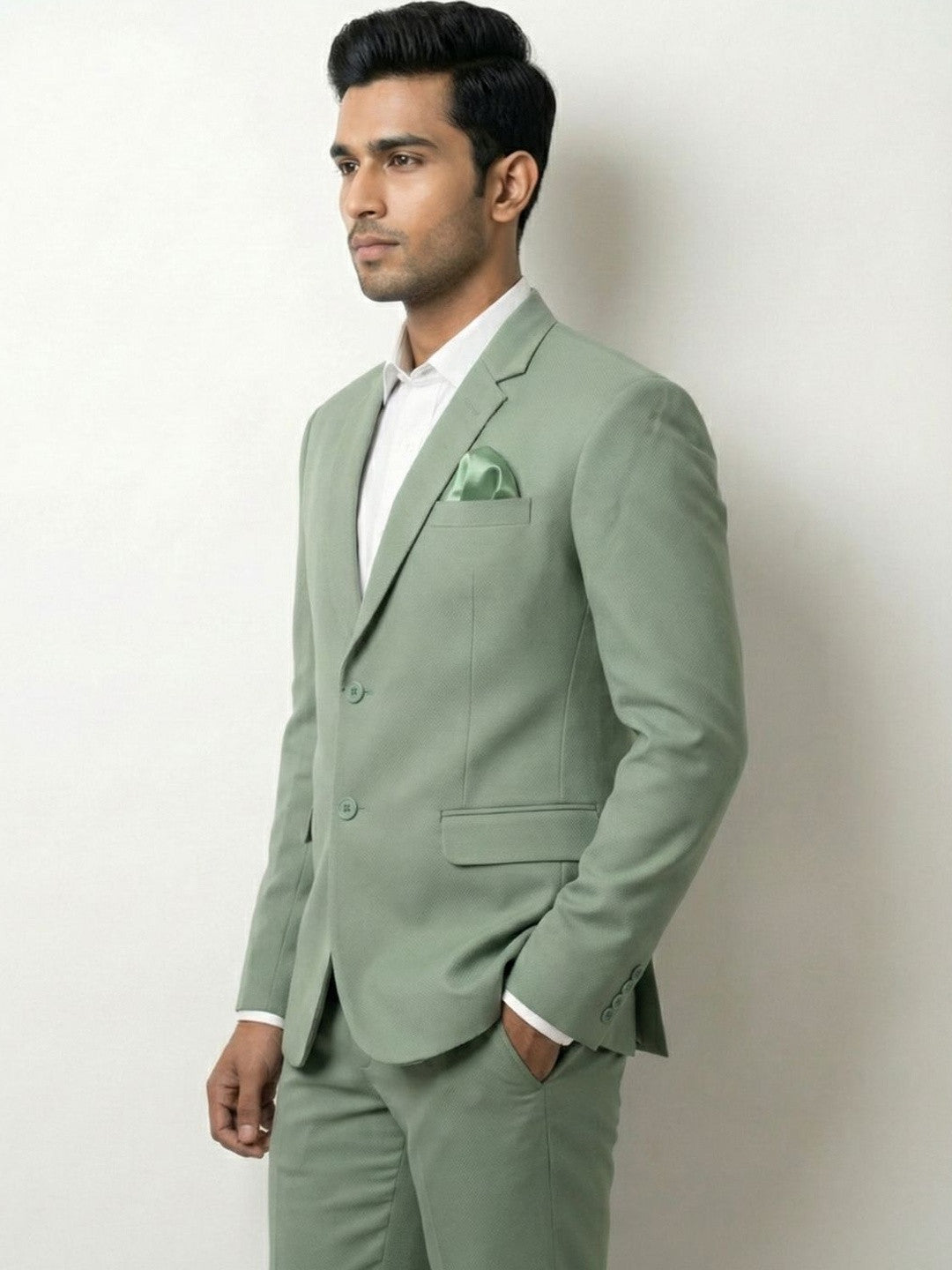 Modern Sage Green Tailored Two-Piece Suit
