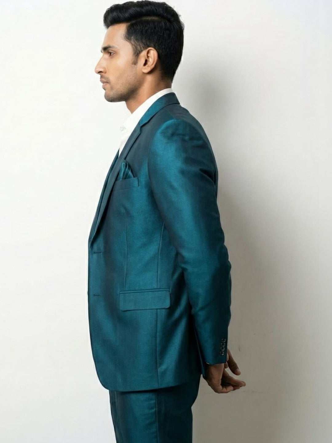 The Luminous Deep Teal Tailored Suit