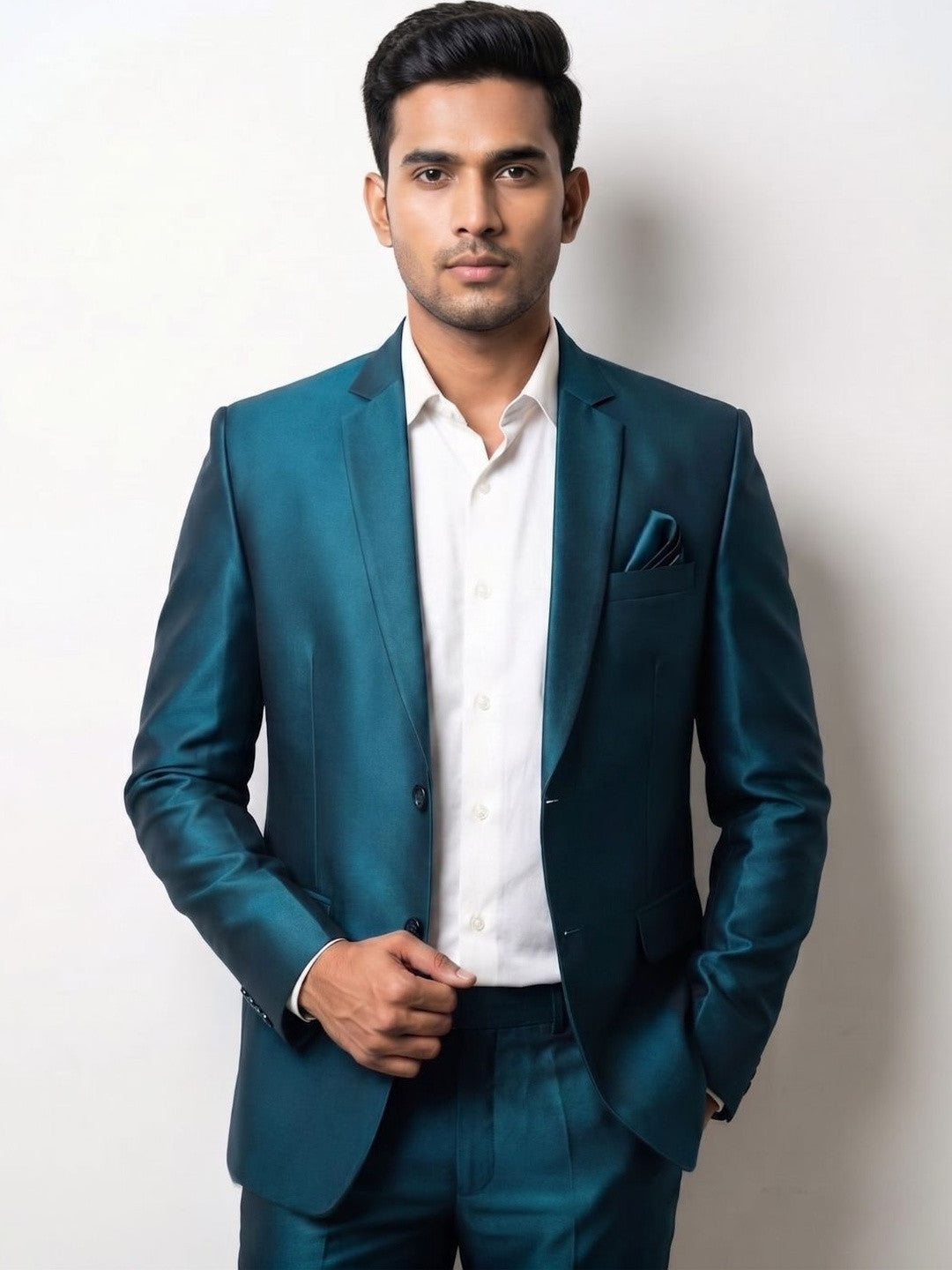 The Luminous Deep Teal Tailored Suit